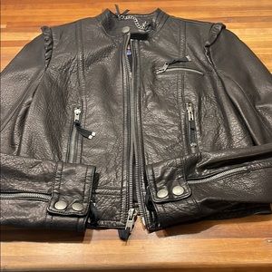 Juicy Couture black moto leather Jacket